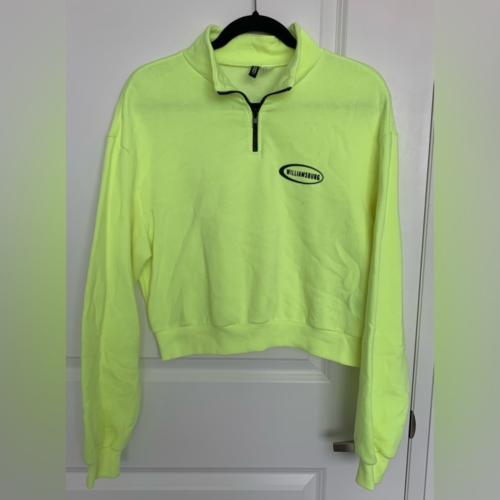 Neon Yellow 1/4 Zip Sweatshirt